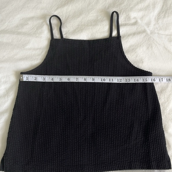 Madewell Seersucker Apron Tank Top, Black, Size XS - Picture 6 of 6